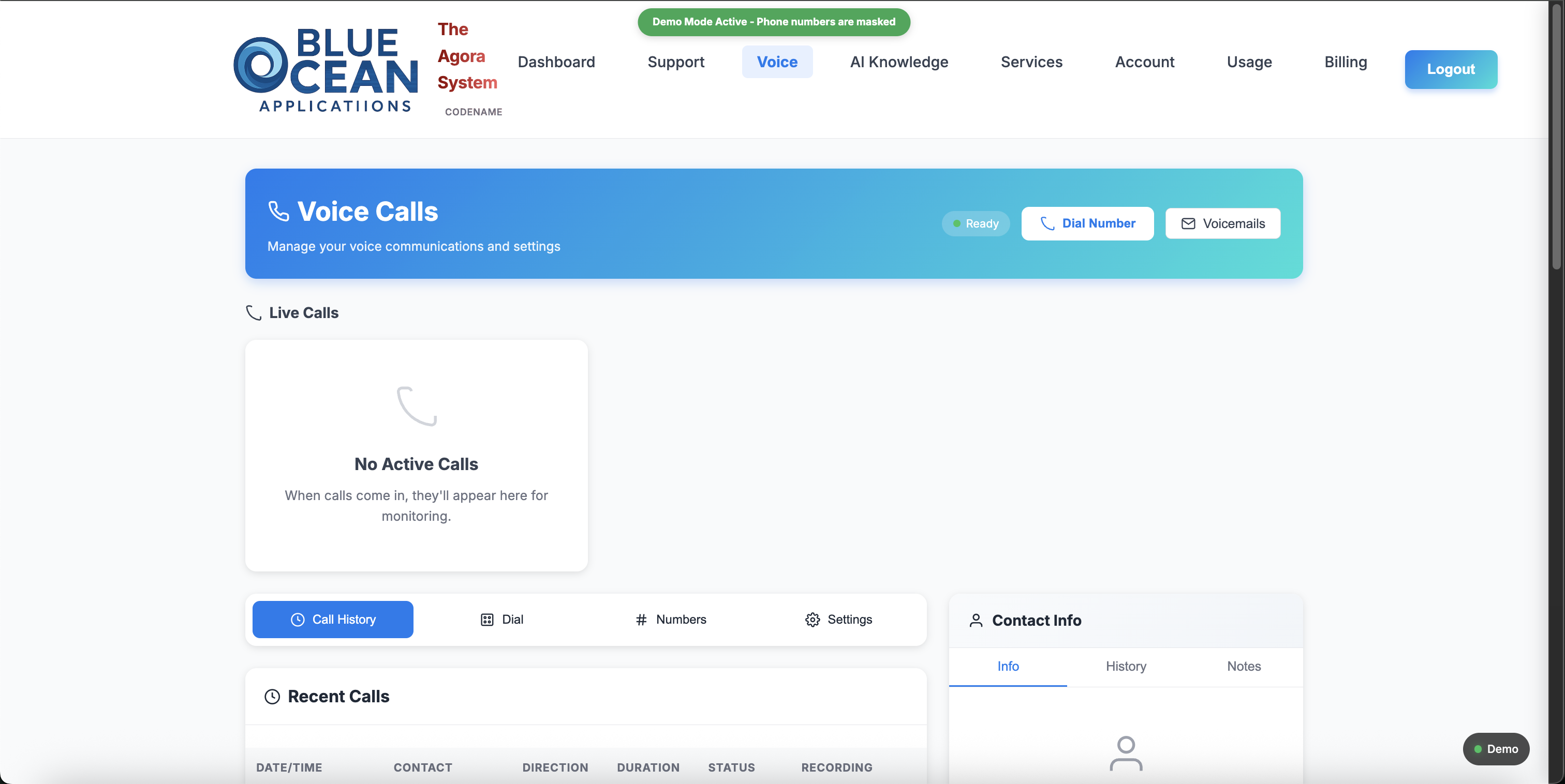 Voice Dashboard Overview